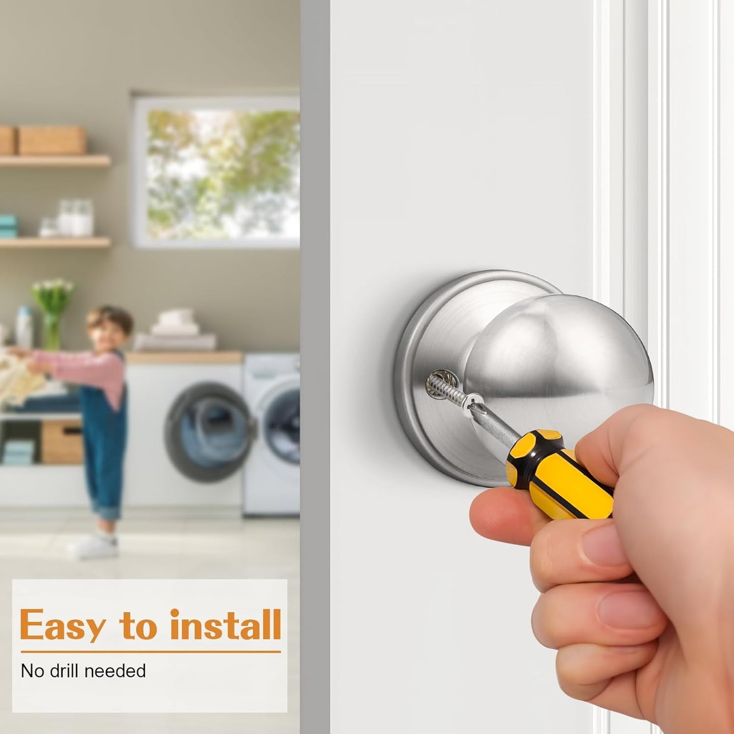 2 Pack Probrico Brushed Nickel Stainless Steel Inactive Ball Dummy Door Knobs