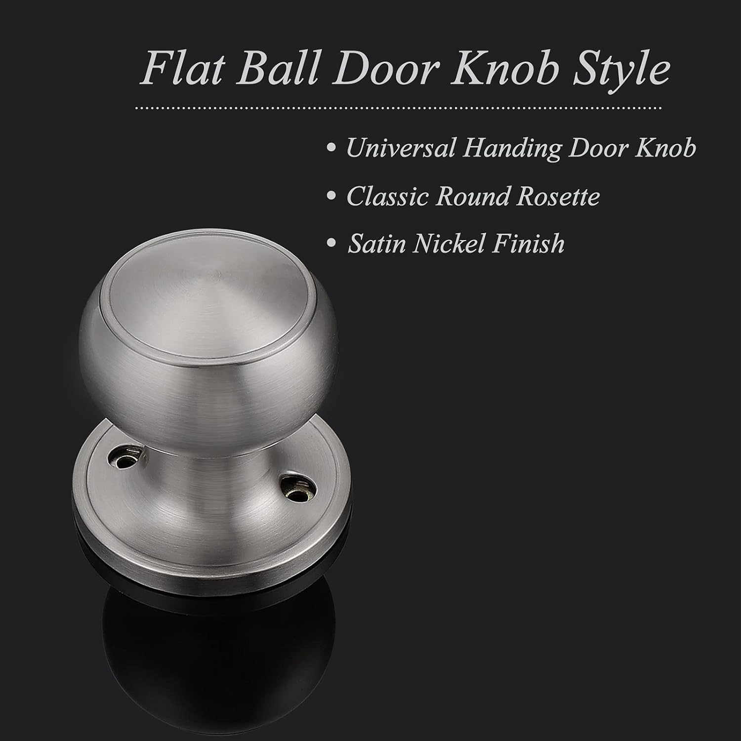 2 Pack Probrico Colonial Ball Dummy Door Knob Set in Brushed Nickel Finish - Inactive Interior Door Knobs for Closets