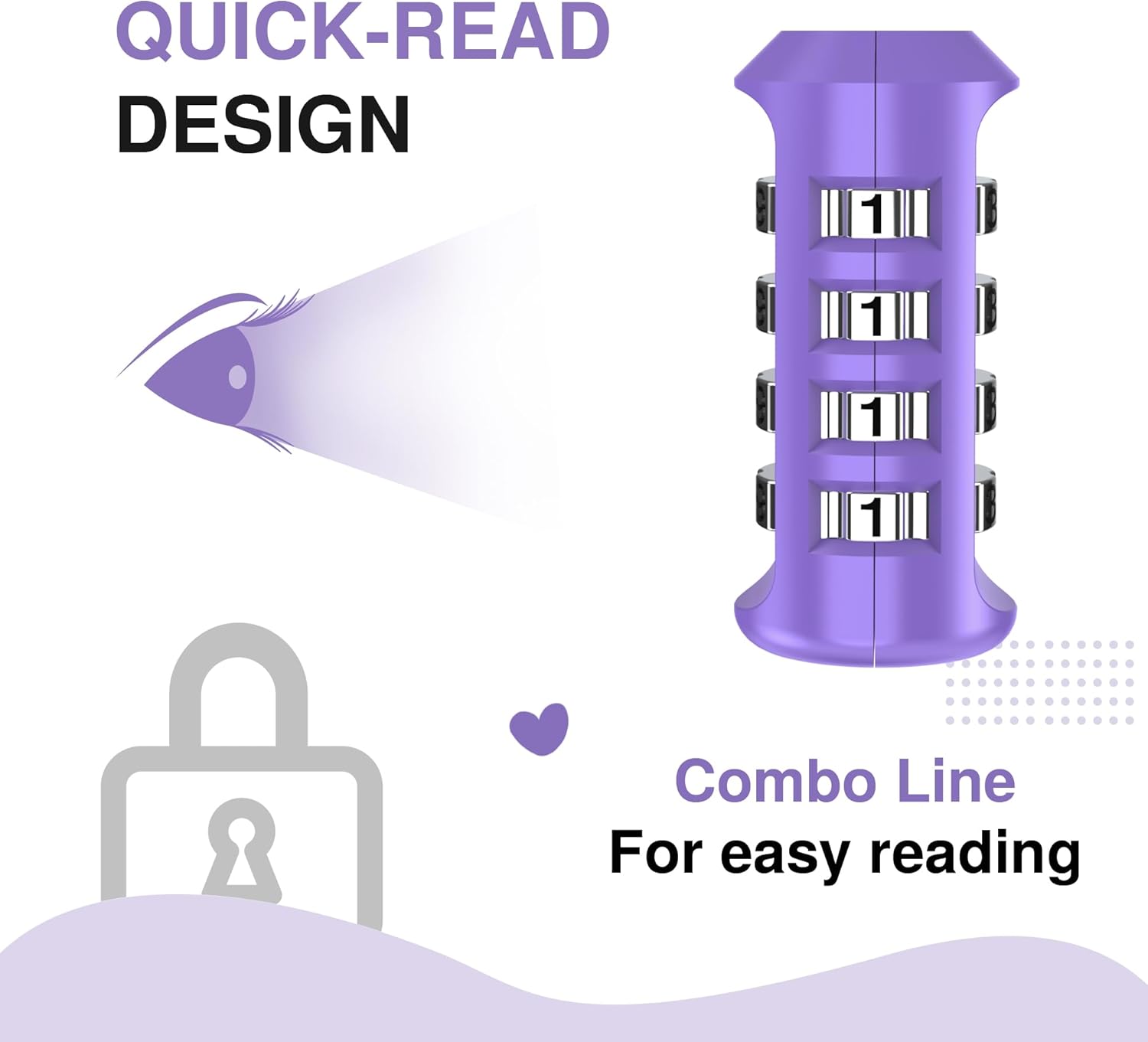 2-Pack Puroma 4 Digit Combination Locks - Waterproof Outdoor Padlocks for School Gym Locker (Purple)