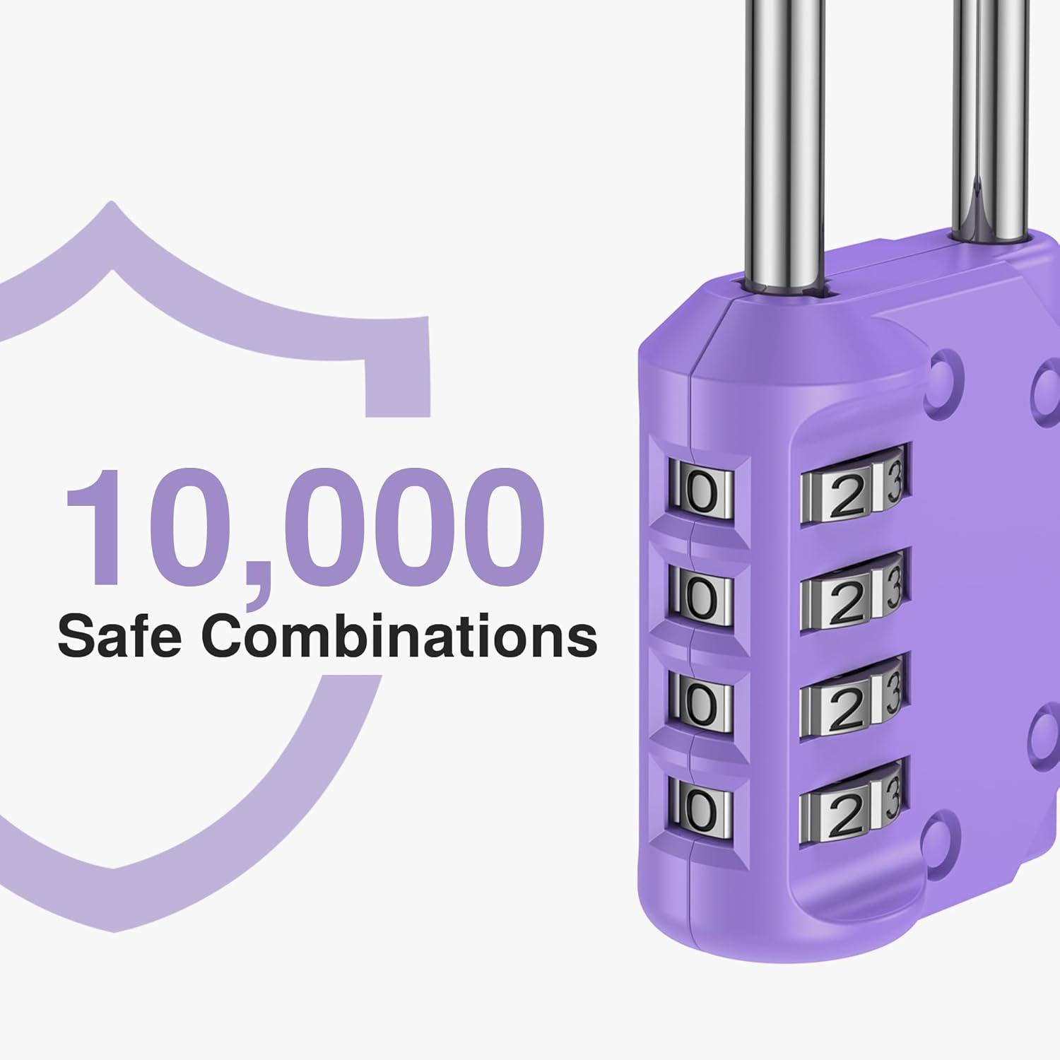 2-Pack Puroma 4 Digit Combination Locks - Waterproof Outdoor Padlocks for School Gym Locker (Purple)