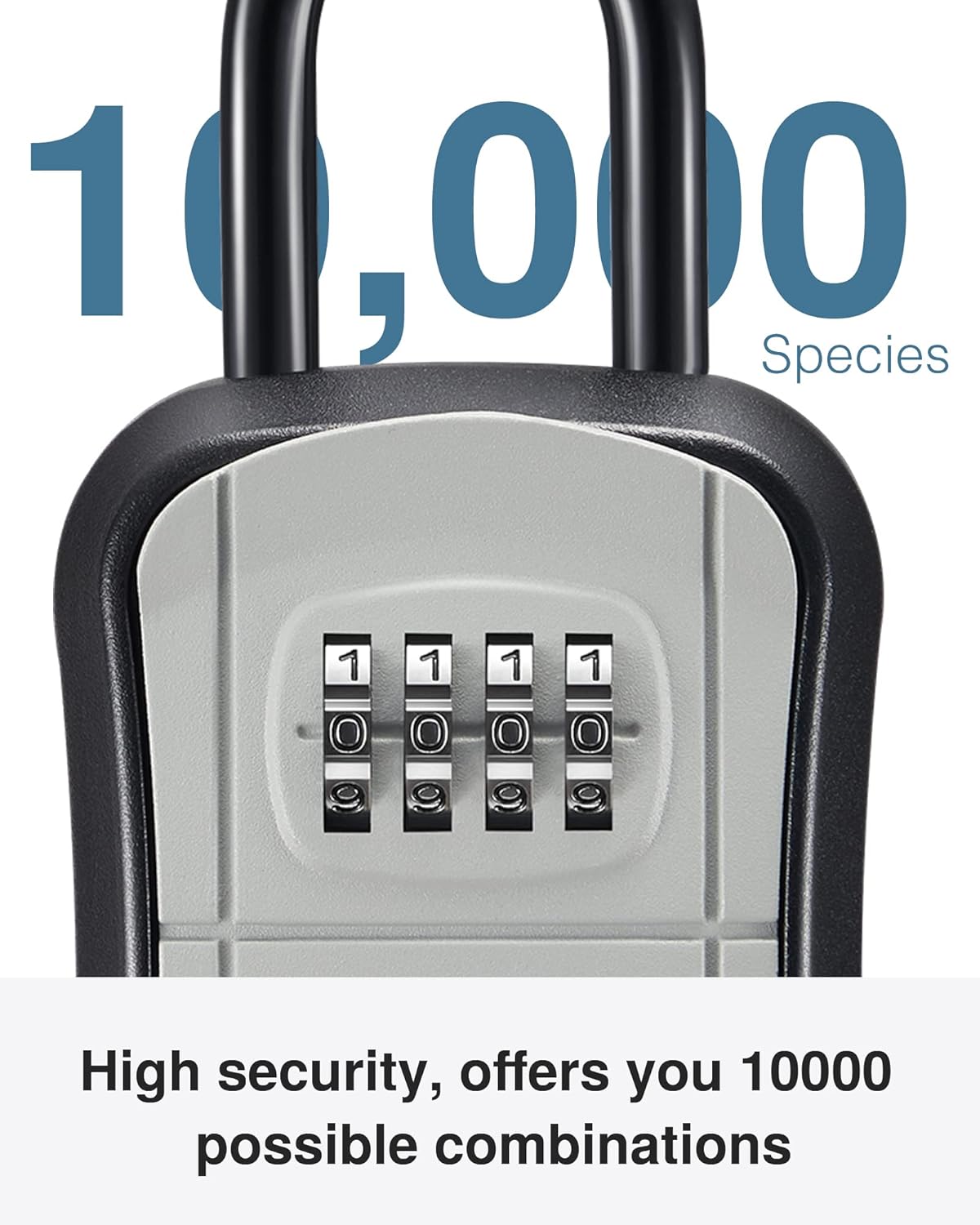 2 Pack Puroma Combination Lock 4 Digit Padlock & Key Lock Box Set - Outdoor Waterproof & Portable Wall-Mounted Storage Box