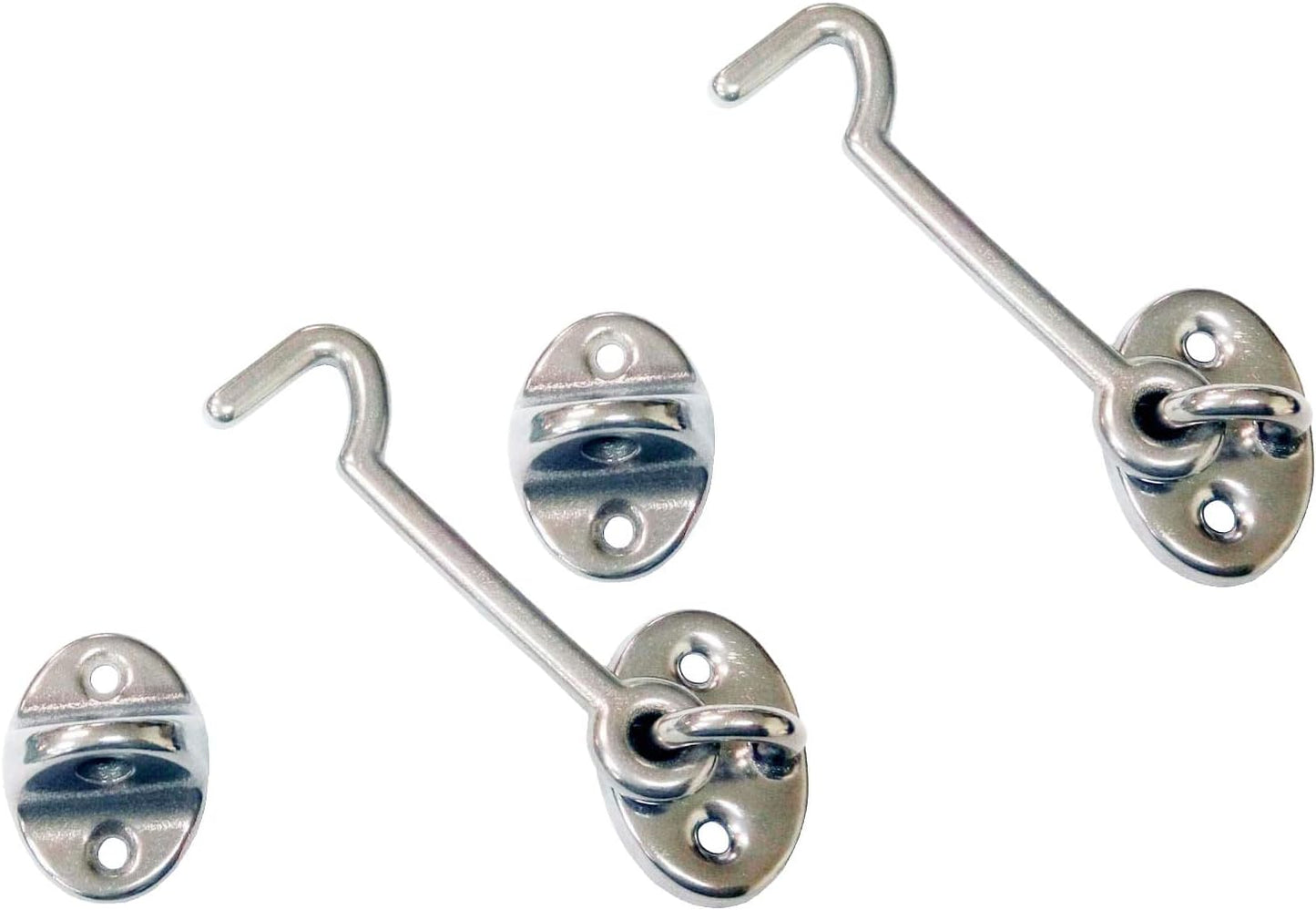 2 Pack QCAA 3" Marine Grade Stainless Steel 316 Cabin Hook Latch & Eye