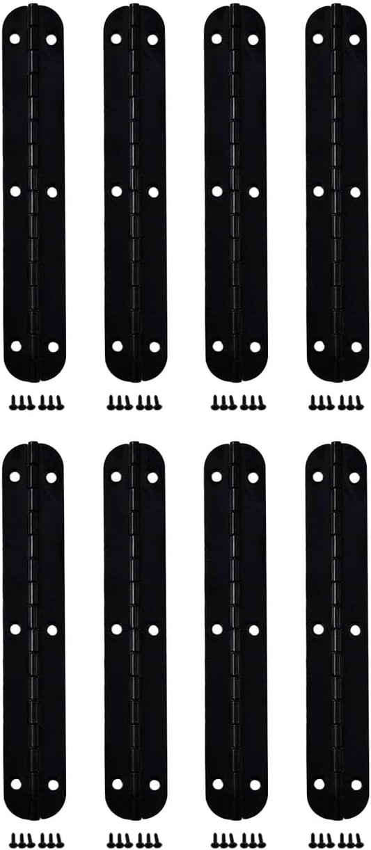 2 Pack QCAA Solid Brass 180 Degree Wooden Jewelry Box Hinge, Cabinet Closet Hinge, Matte Black, 102mm x 18mm