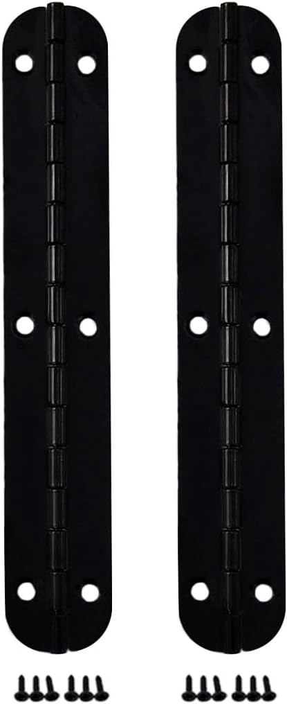2 Pack QCAA Solid Brass 180 Degree Wooden Jewelry Box Hinge, Cabinet Closet Hinge, Matte Black, 102mm x 18mm