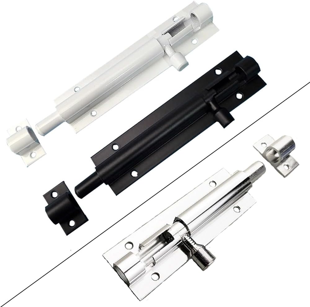 2 Pack QPINGH 3 Inch Heavy Duty Barrel Bolt Locks - White Security Sliding Latch Locks for Doors