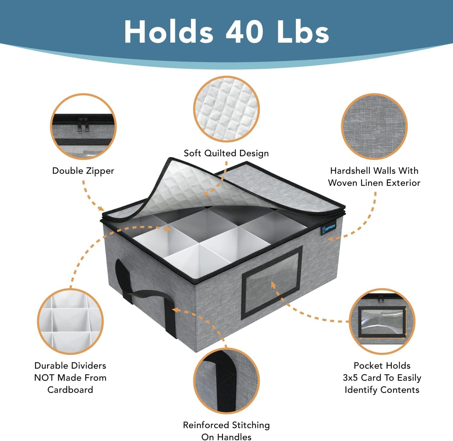 2-Pack Quart Mason Jar Organizer - Sturdy Storage Bag for Canning Jars - Holds 12 Quart Size Mason Jars - Foldable & Stackable with Handles, Dividers, and Label Holder