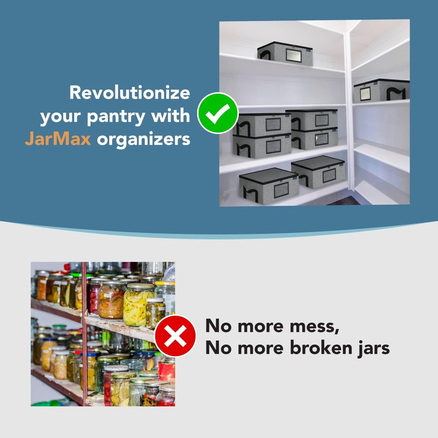 2-Pack Quart Mason Jar Organizer - Sturdy Storage Bag for Canning Jars - Holds 12 Quart Size Mason Jars - Foldable & Stackable with Handles, Dividers, and Label Holder