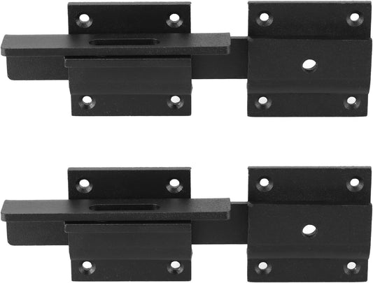 2 Pack QWORK Heavy Duty Aluminum Alloy Flip Gate Latch Lock with Padlock Hole, Adjustable Gap and Self-Drilling Screws