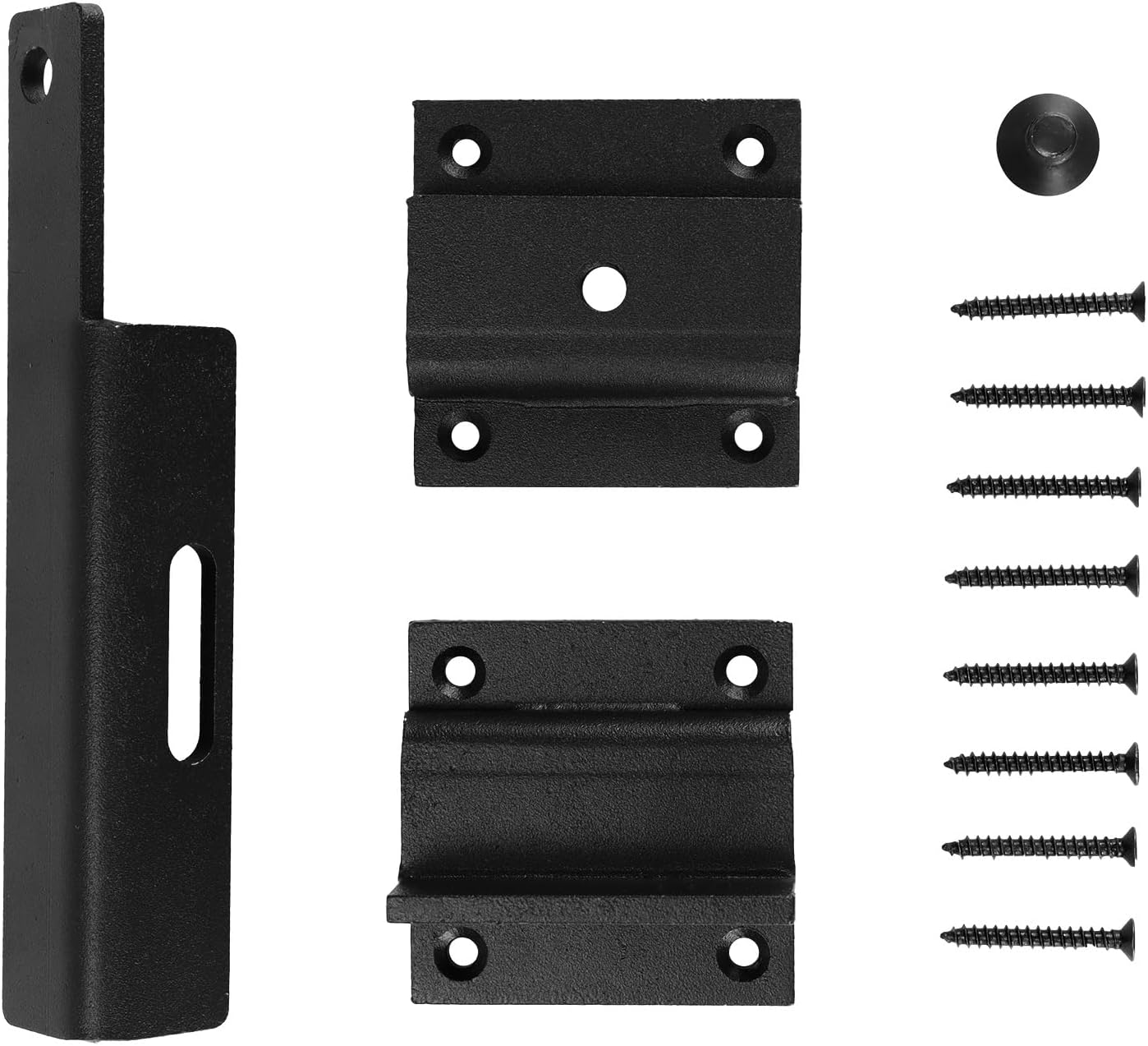 2 Pack QWORK Heavy Duty Aluminum Alloy Flip Gate Latch Lock with Padlock Hole, Adjustable Gap and Self-Drilling Screws