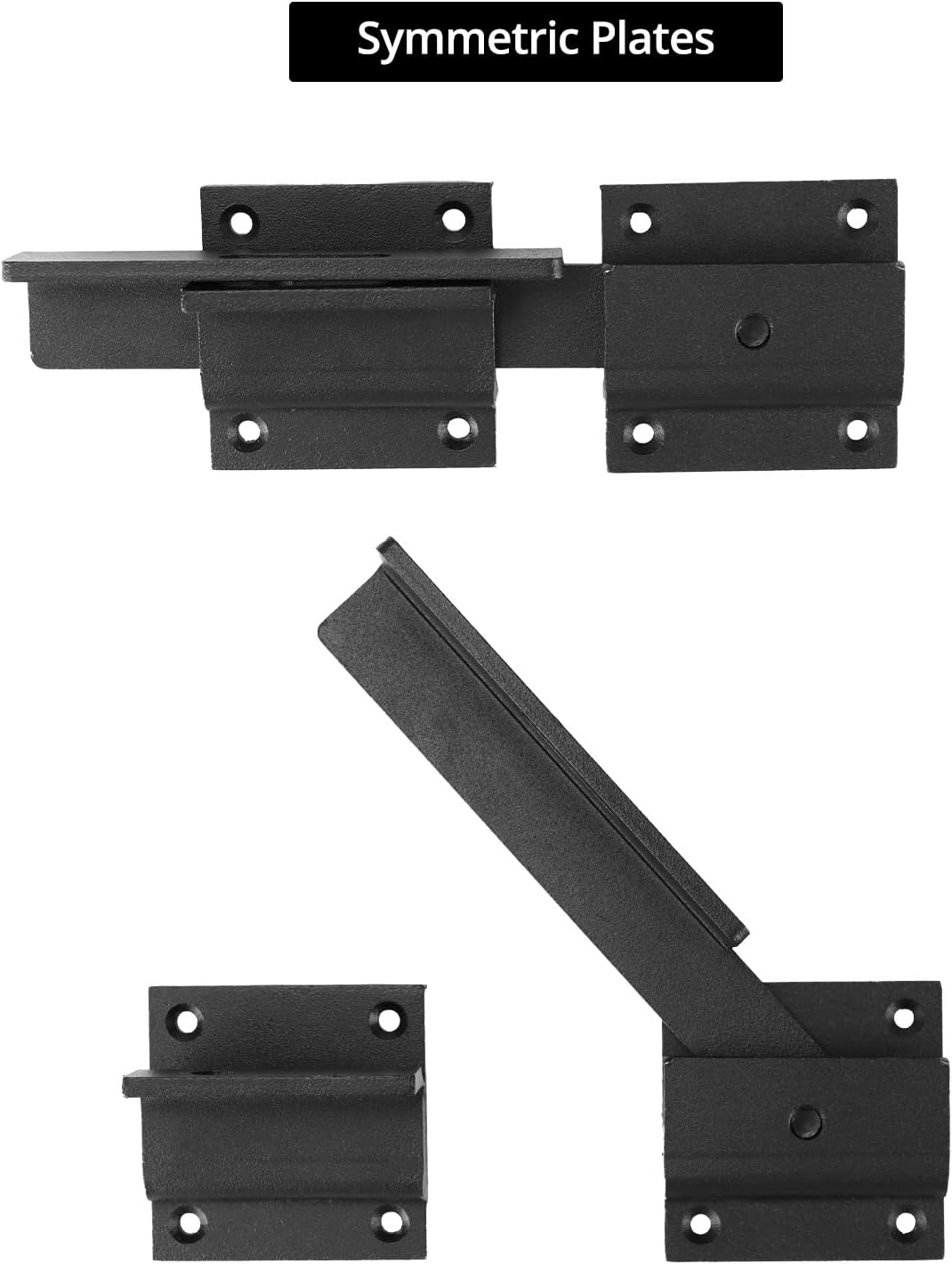 2 Pack QWORK Heavy Duty Aluminum Alloy Flip Gate Latch Lock with Padlock Hole, Adjustable Gap and Self-Drilling Screws