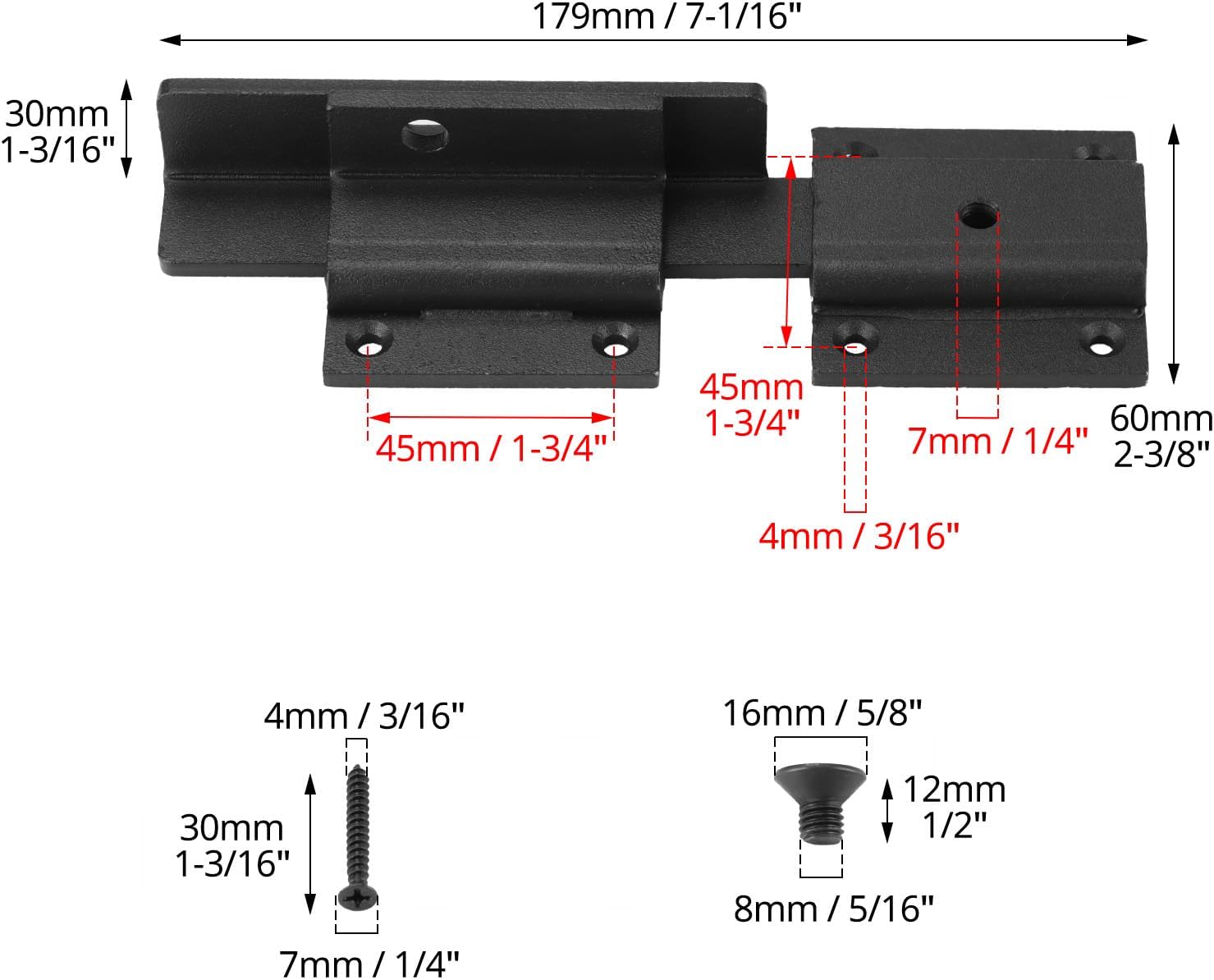 2 Pack QWORK Heavy Duty Aluminum Alloy Flip Gate Latch Lock with Padlock Hole, Adjustable Gap and Self-Drilling Screws
