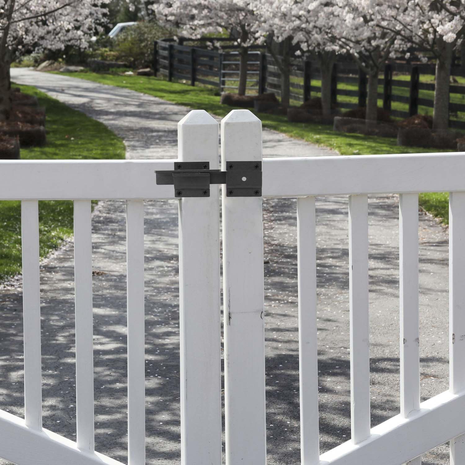 2 Pack QWORK Heavy Duty Aluminum Alloy Flip Gate Latch Lock with Padlock Hole, Adjustable Gap and Self-Drilling Screws