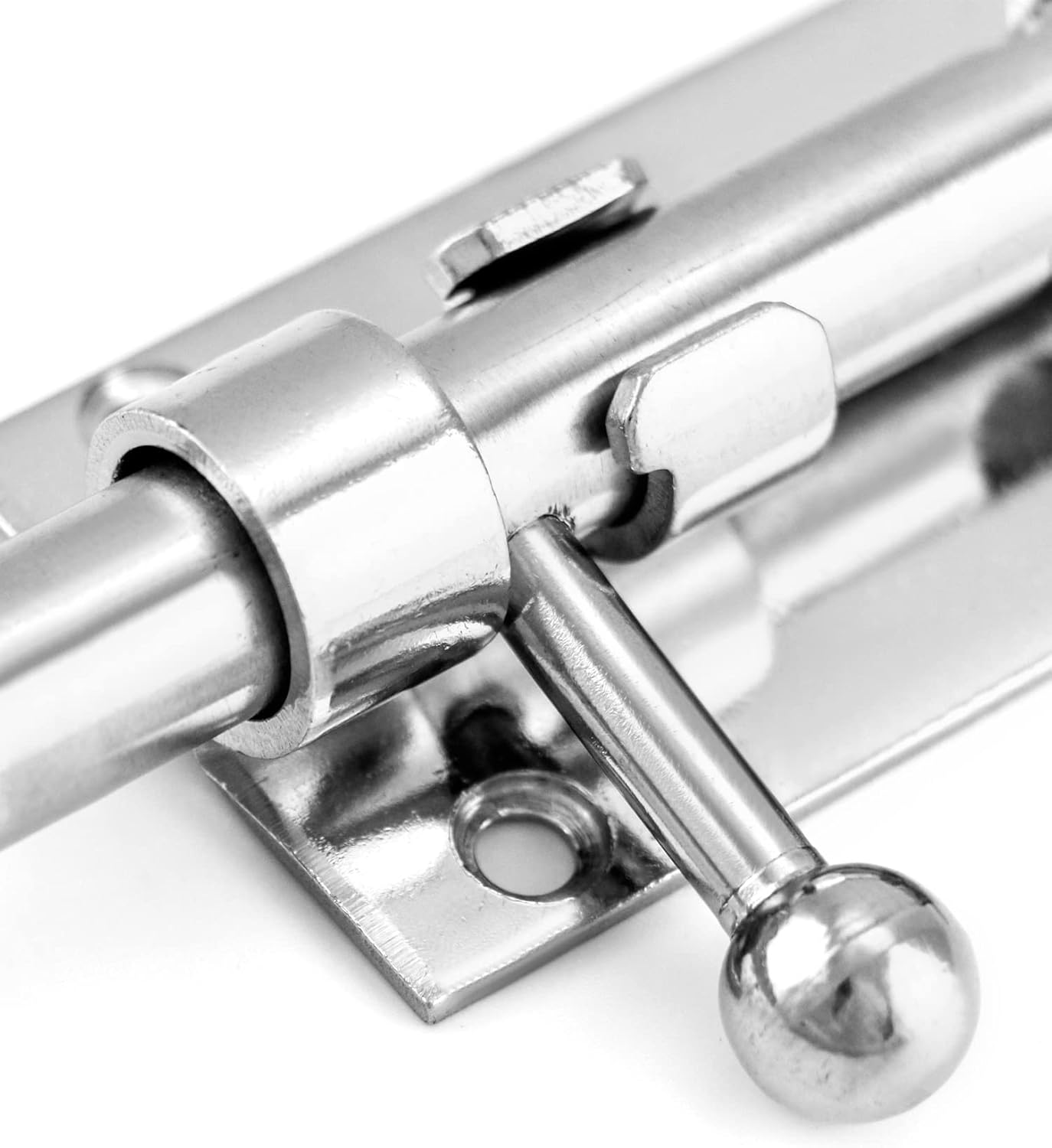 2 Pack QWORK Sliding Bolt Gate Latch, Heavy Duty 6.3" Stainless Steel Lock with Padlock Hole for Interior Doors - Brushed Finish