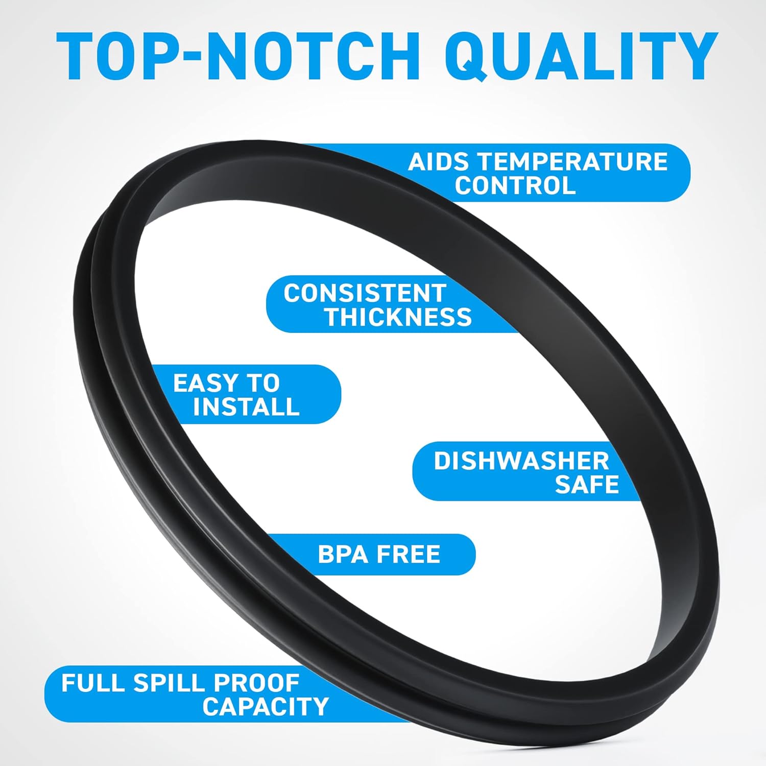 2 Pack Replacement Rubber Lid Gasket Rings for 20 & 10 oz Tumbler - Black Seals for Yeti, Ozark Trail, Beast - 3.3 Inch Diameter