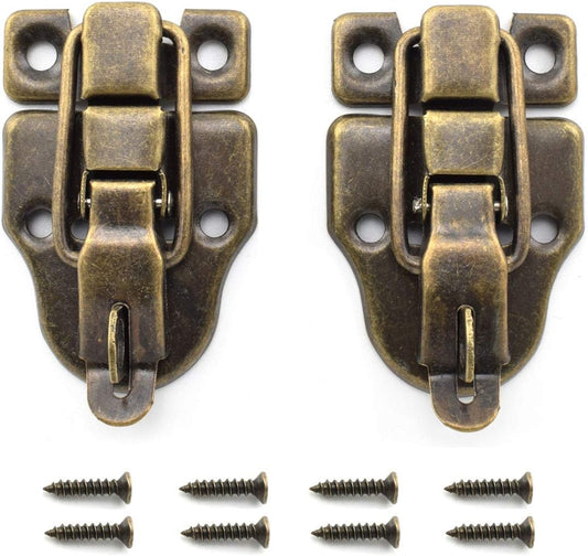 2-Pack Retro Bronze Style Box Toggle Latch with Padlock Hole for Small Wooden Crafts