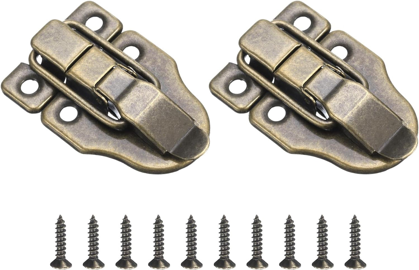 2 Pack Retro Duck-Billed Hasp Lock, 60 x 40mm Metal Toggle Latch Buckle Clasp for Jewelry Box, Suitcase, Toolbox - Bronze