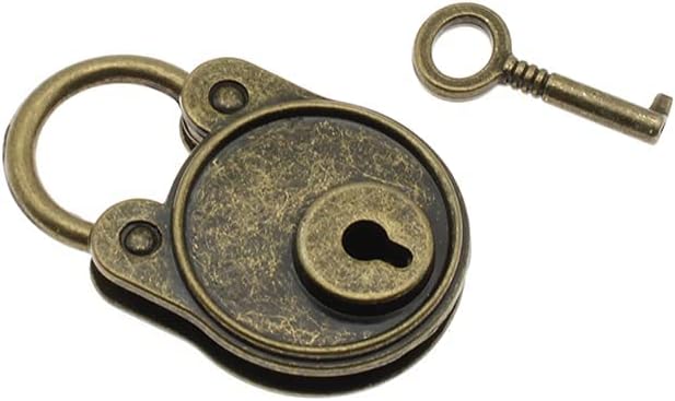 2 Pack Retro Style Duckbilled Toggle Hasp Latch Antique Padlock Kit for Jewelry Box & Toolbox - Bronze