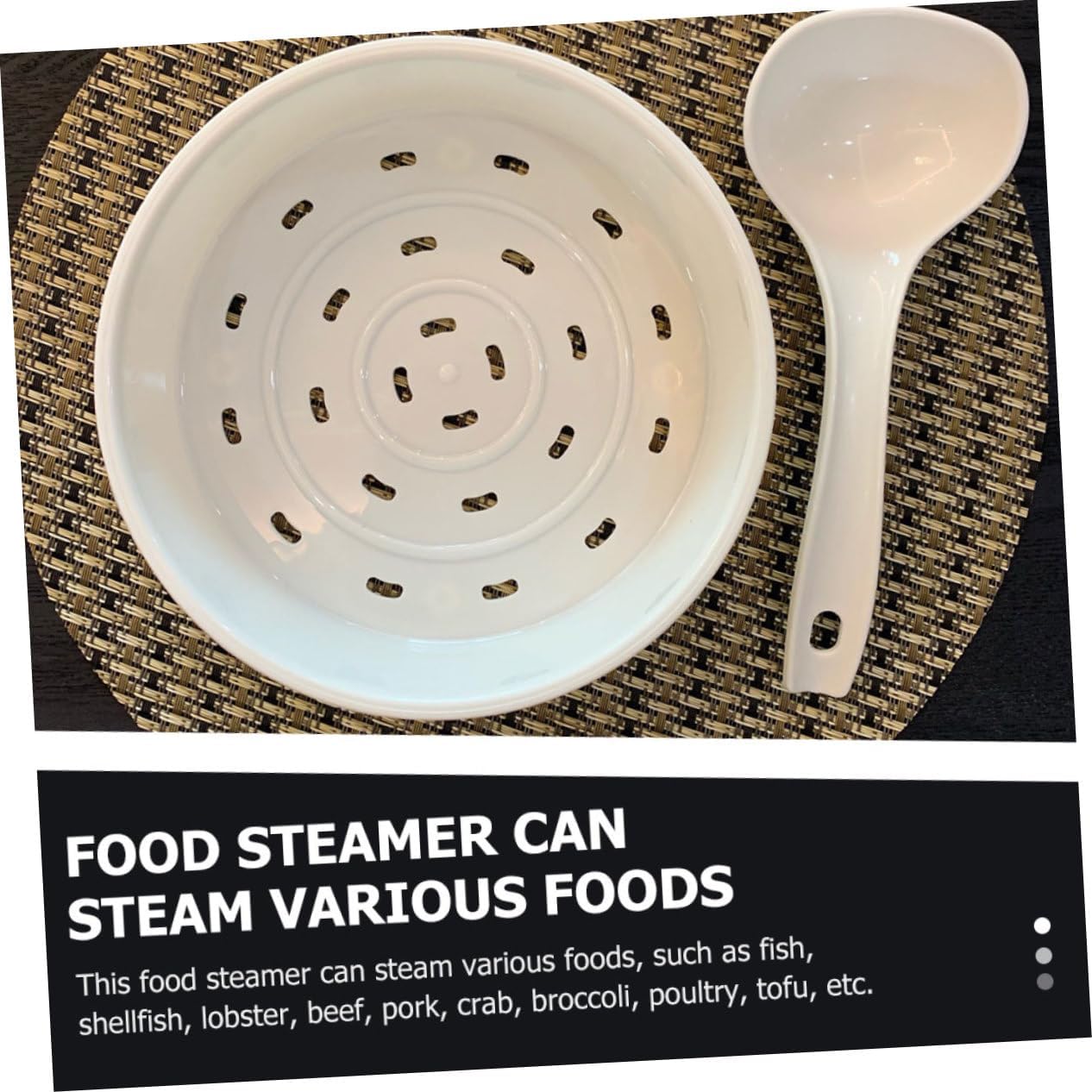 2-Pack Round Hole Rice Cooker Steamer Basket Set - Tamale & Food Steamer, Mini Steam Basket with Liners for Simple Cooking - White Kitchen Supplies