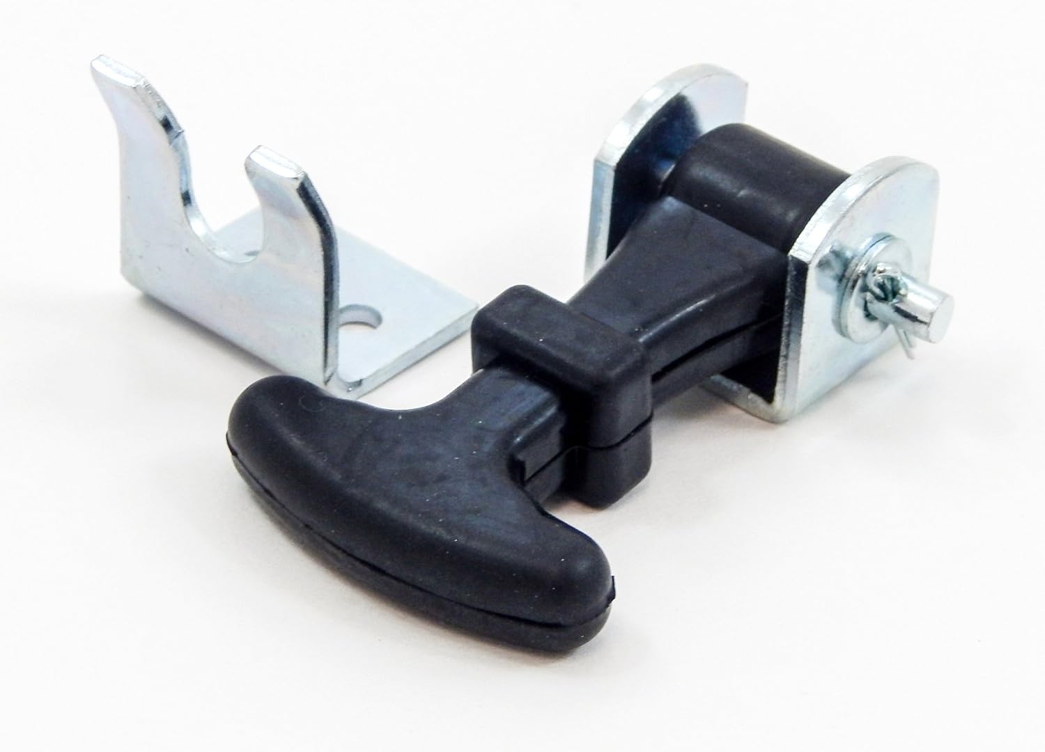 2 Pack Rubber Hood Catch Hold-Down Kit 2.5" Easy Grip Latch Zinc Plated Steel Brackets, Hardware Replacement for Luggage Container, Battery Box, LP Bottle Cover