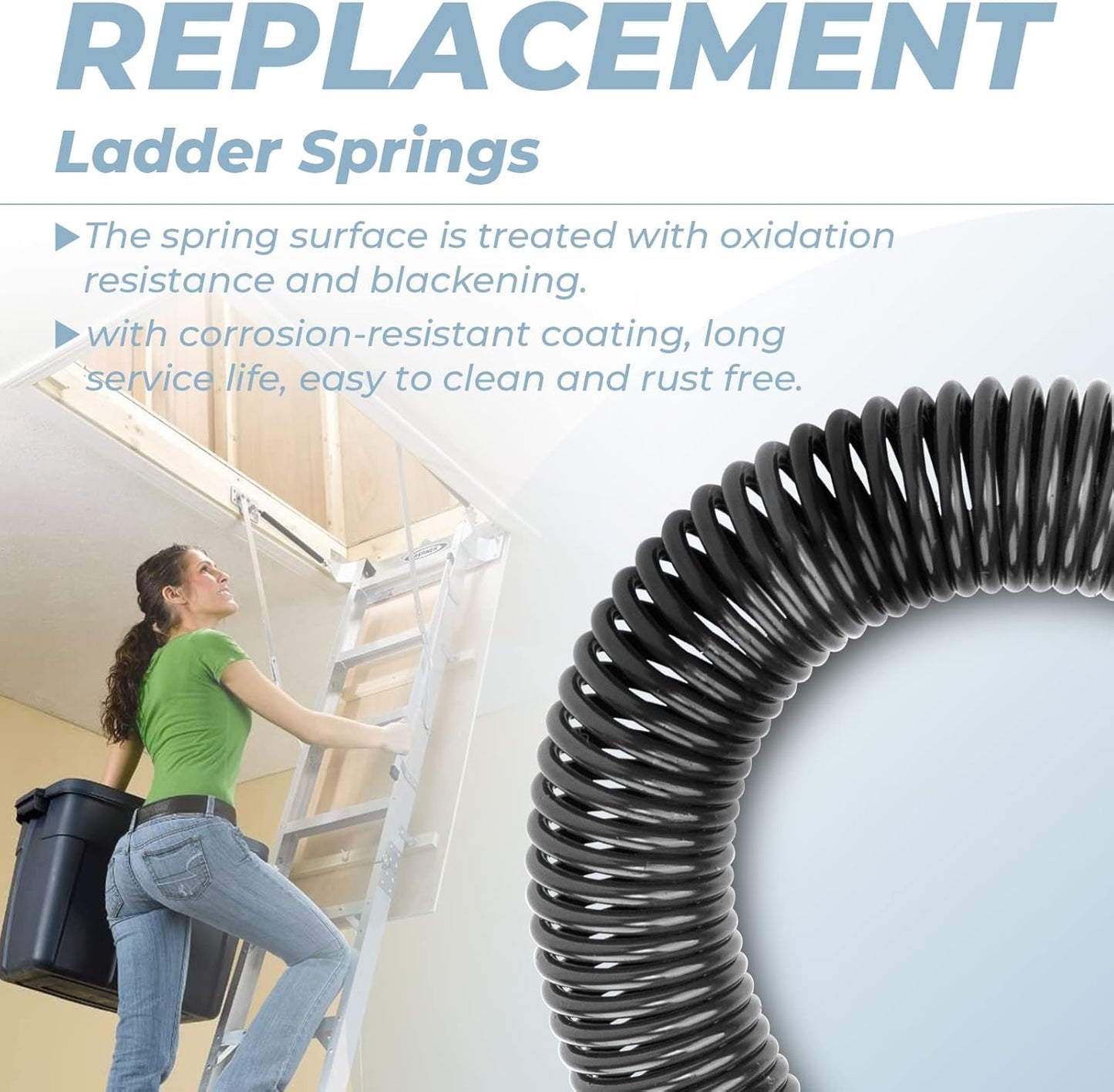 2 Pack Sconva 56-1 Ladder Spring Replacement Kit for Werner Attic Ladders W2208, W2210, W2508, W2510, WH2208, WH2210, WH2508, WH2510