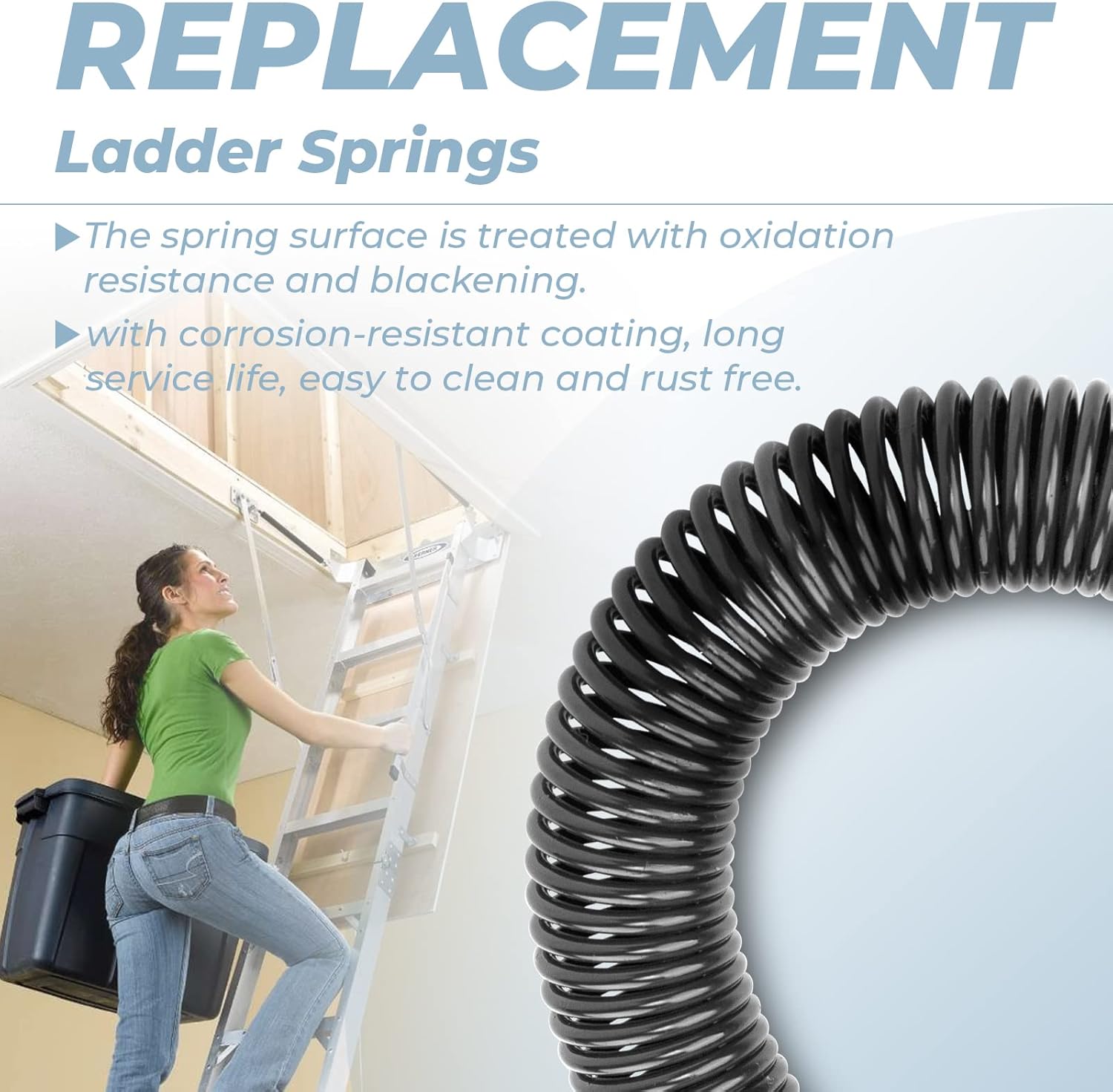 2 Pack Sconva 56-1 Ladder Spring Replacement Kit for Werner Attic Ladders W2208, W2210, W2508, W2510, WH2208, WH2210, WH2508, WH2510