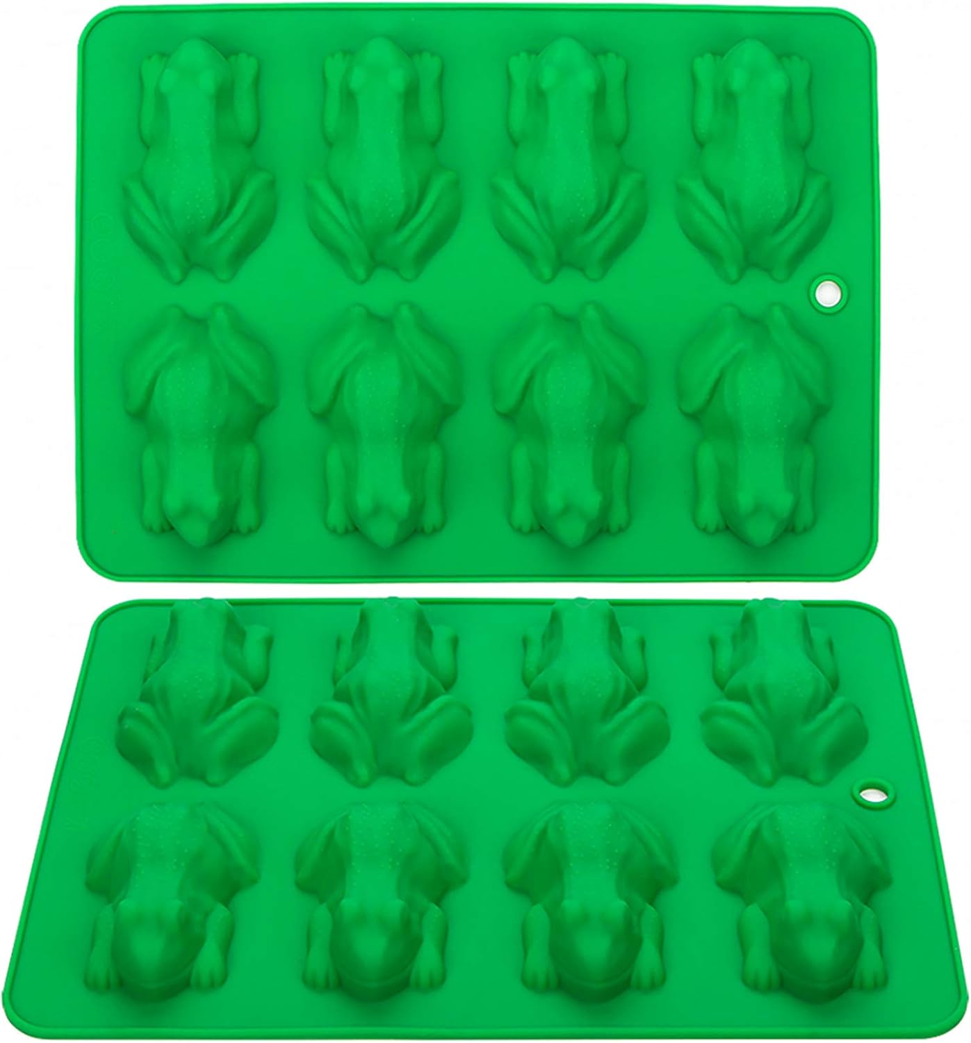 2 Pack Silicone Frog Candy Molds for Jello, Keto Fat Bombs, Cake Decoration - Webake Chocolate Mold for Resin, Soap Making (Green)