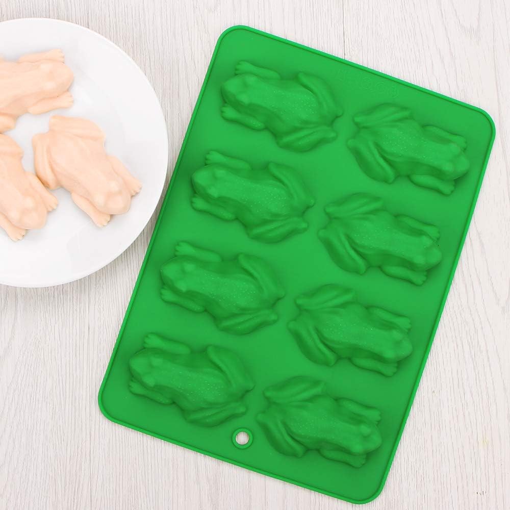 2 Pack Silicone Frog Candy Molds for Jello, Keto Fat Bombs, Cake Decoration - Webake Chocolate Mold for Resin, Soap Making (Green)