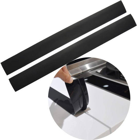 2 Pack Silicone Stove Counter Gap Cover - 25 Inch Kitchen Oven Gap Filler Strips - Easy Clean Countertop Guard (Black)