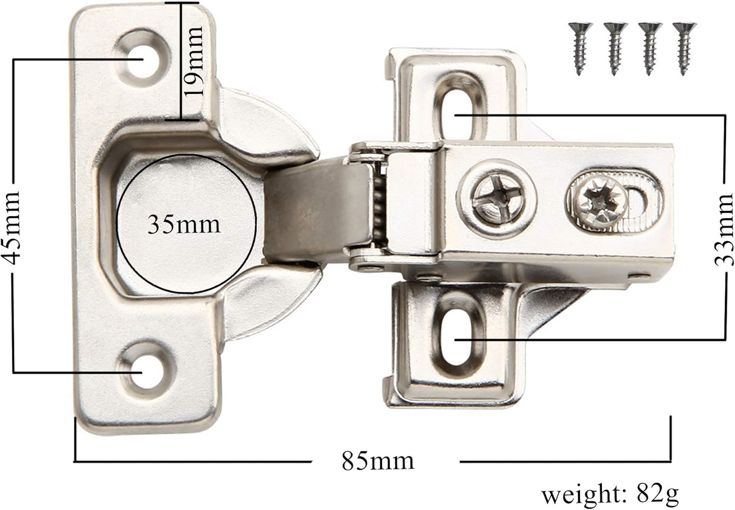 2 Pack Silverline Soft Close Cabinet Door Hinges - Face Frame, 1/2 Inch Overlay, Metal Dampers, Heavy Duty Steel - Kitchen Bathroom
