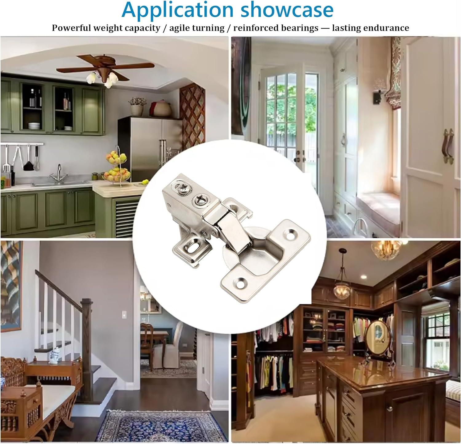 2 Pack Silverline Soft Close Cabinet Door Hinges - Face Frame, 1/2 Inch Overlay, Metal Dampers, Heavy Duty Steel - Kitchen Bathroom