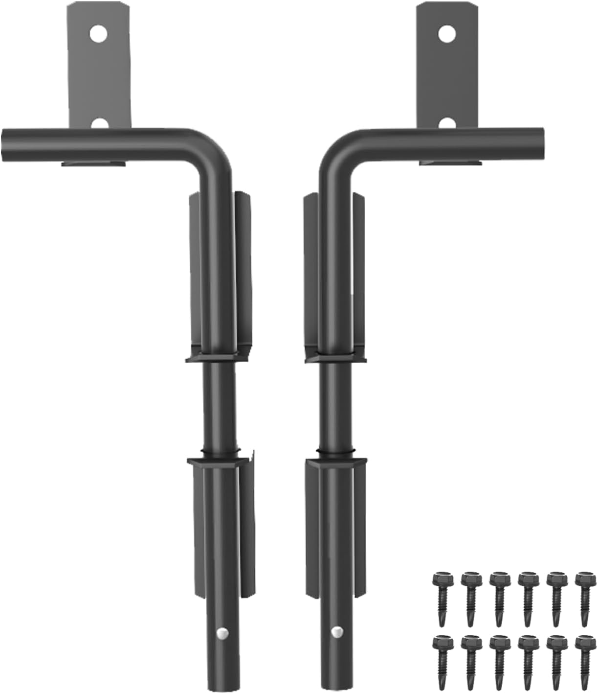 2 Pack SKYSEN 12" Cane Bolts for Gates - Heavy Duty Gate Drop Rod with 19/32" Ultra Drop Pin - Wood & Vinyl Fence Hardware