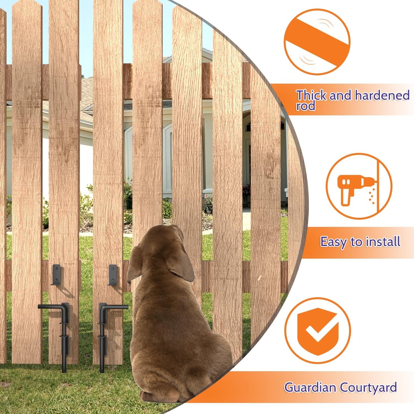 2 Pack SKYSEN 12" Cane Bolts for Gates - Heavy Duty Gate Drop Rod with 19/32" Ultra Drop Pin - Wood & Vinyl Fence Hardware