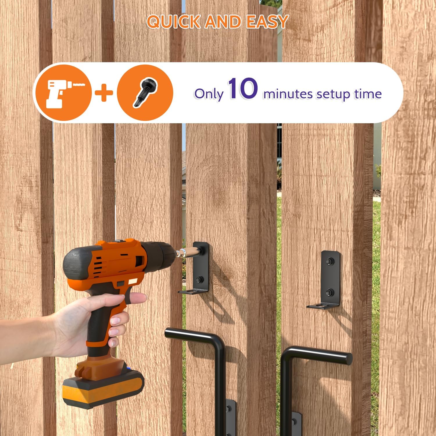 2 Pack SKYSEN 12" Cane Bolts for Gates - Heavy Duty Gate Drop Rod with 19/32" Ultra Drop Pin - Wood & Vinyl Fence Hardware