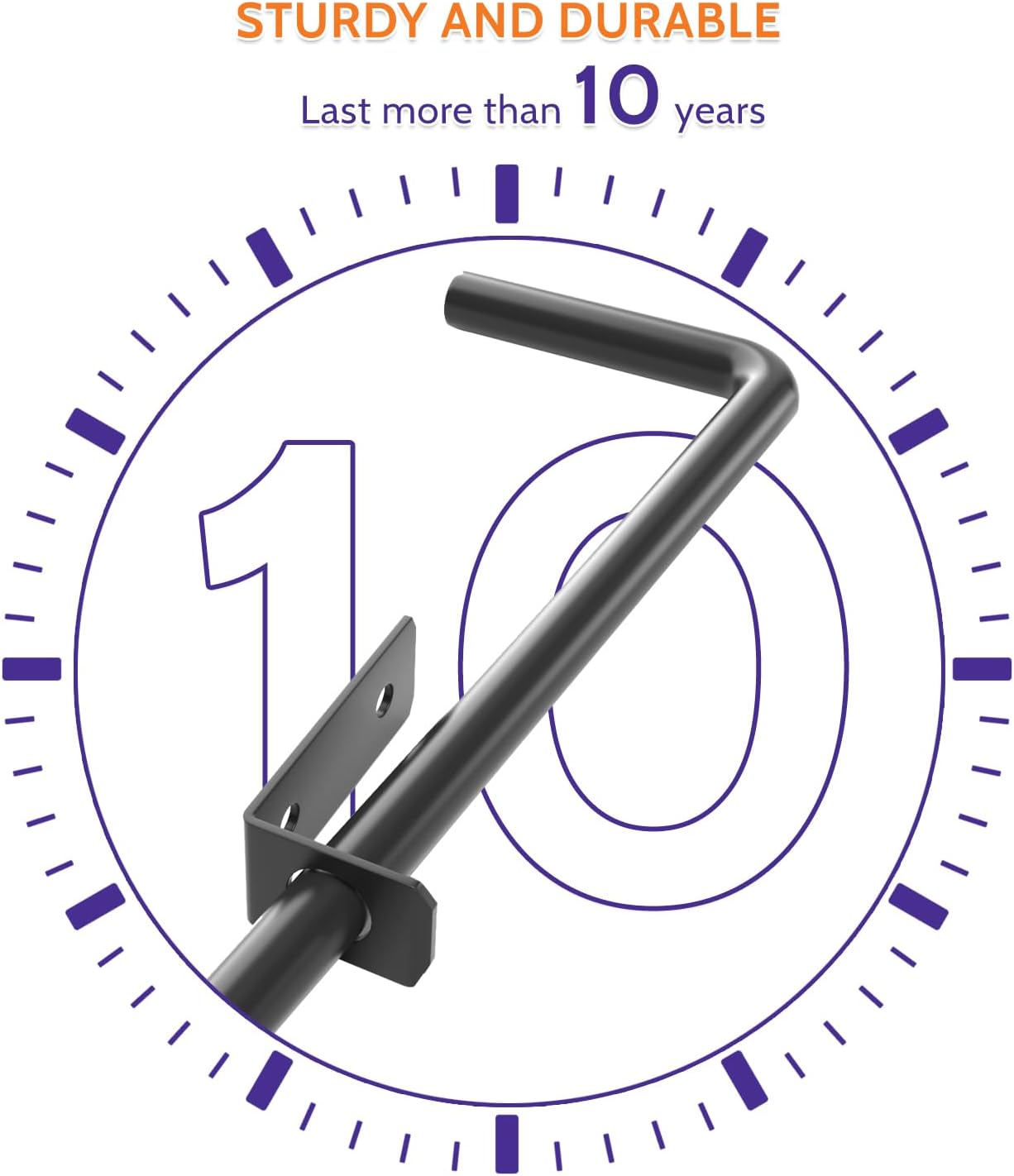 2 Pack SKYSEN 12" Cane Bolts for Gates - Heavy Duty Gate Drop Rod with 19/32" Ultra Drop Pin - Wood & Vinyl Fence Hardware