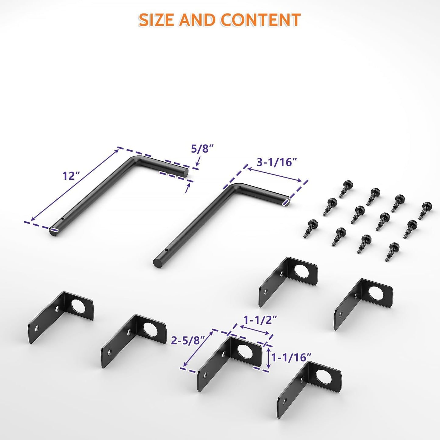 2 Pack SKYSEN 12" Cane Bolts for Gates - Heavy Duty Gate Drop Rod with 19/32" Ultra Drop Pin - Wood & Vinyl Fence Hardware