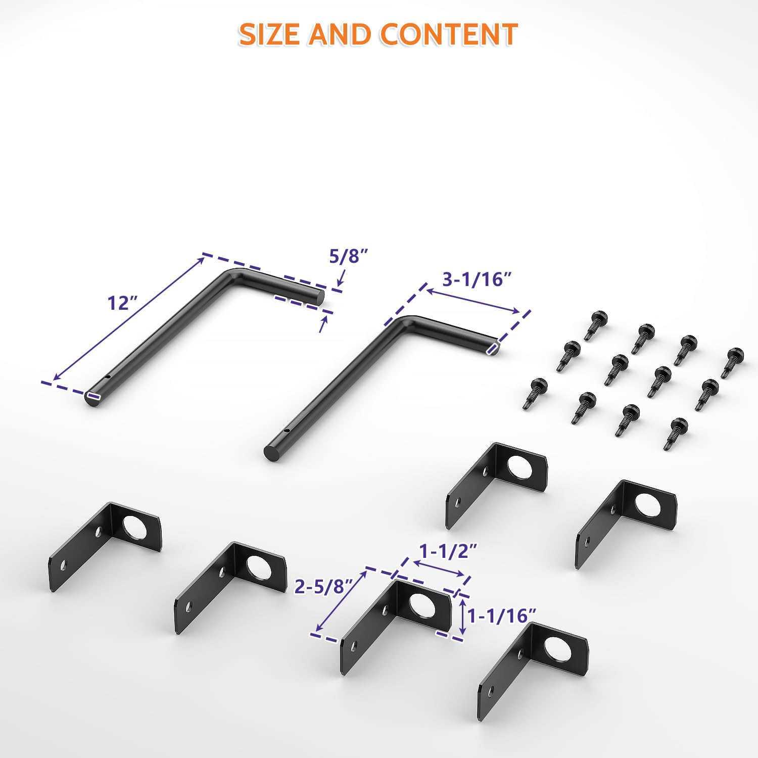 2 Pack SKYSEN 12" Cane Bolts for Gates - Heavy Duty Gate Drop Rod with 19/32" Ultra Drop Pin - Wood & Vinyl Fence Hardware
