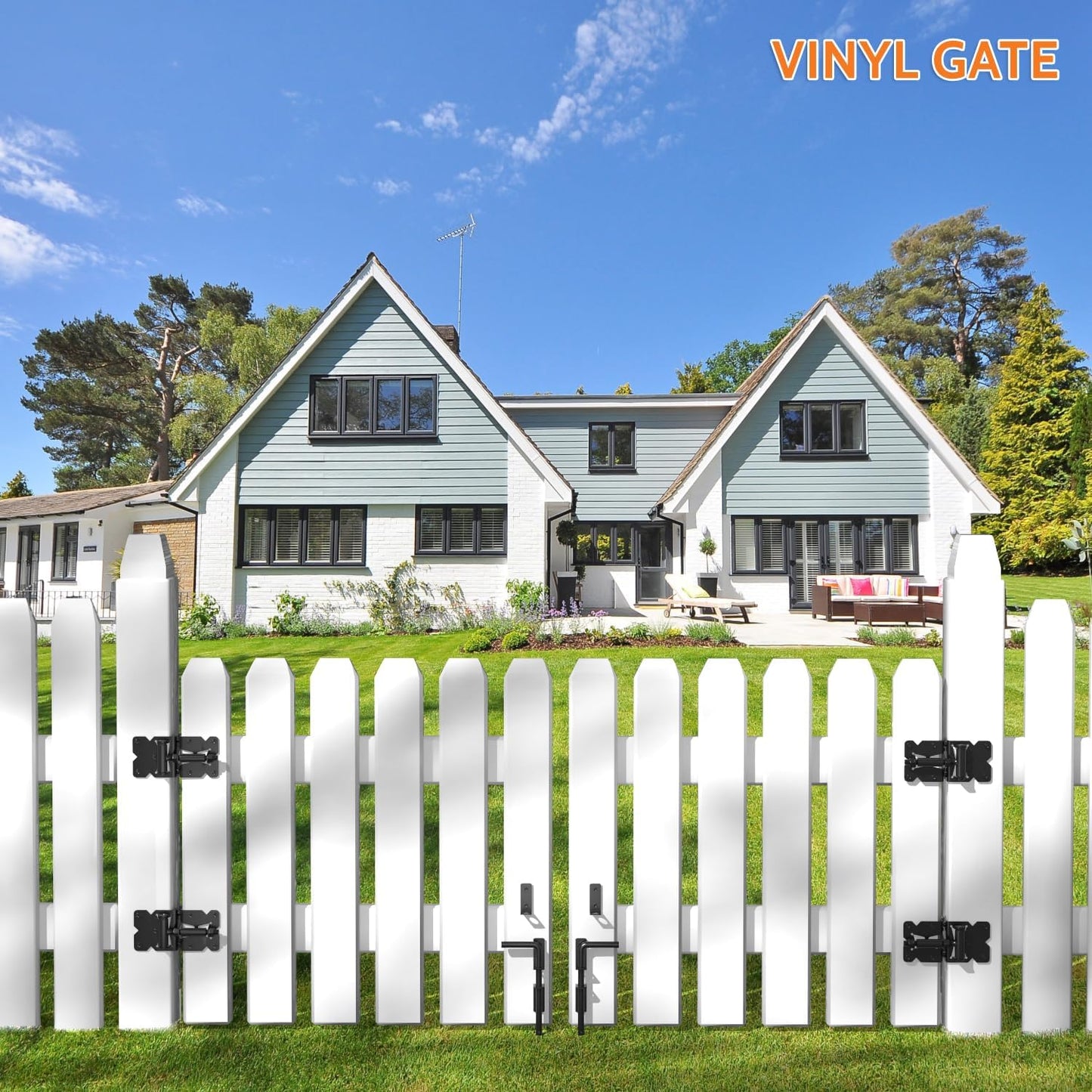 2 Pack SKYSEN 12" Cane Bolts for Gates - Heavy Duty Gate Drop Rod with 19/32" Ultra Drop Pin - Wood & Vinyl Fence Hardware