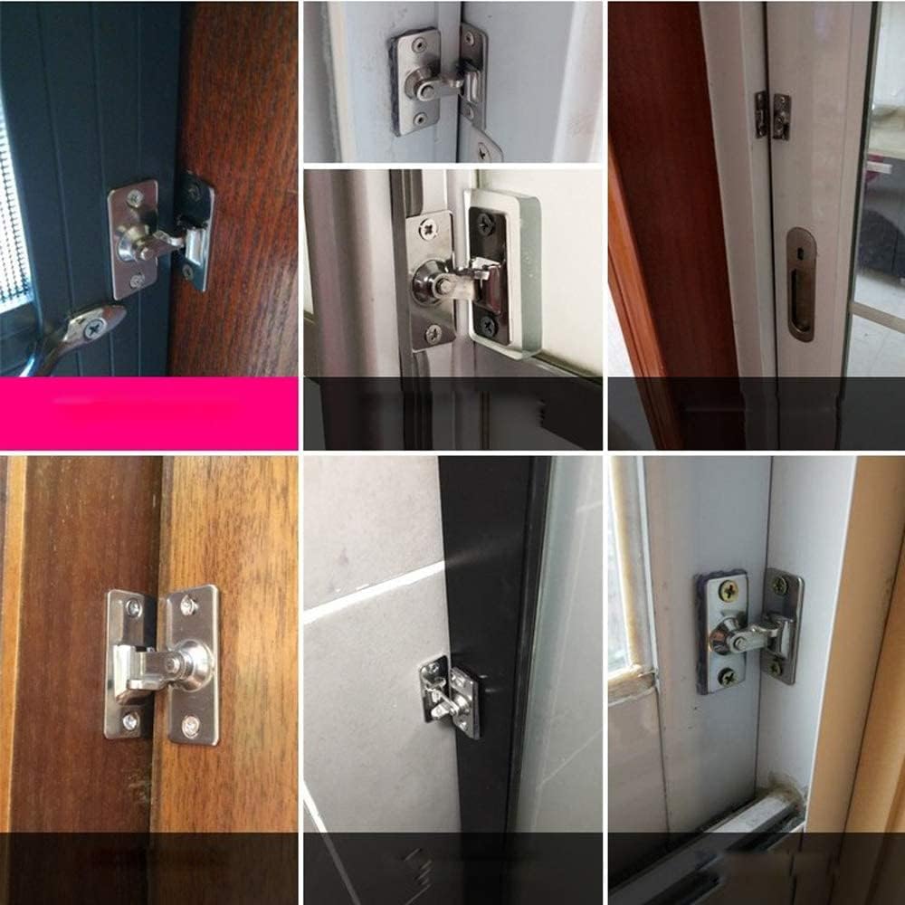 2 Pack Small 90 Degree Right Angle Door Lock Latch Bolt for Windows, Barns, Push-Pull Doors - Silver