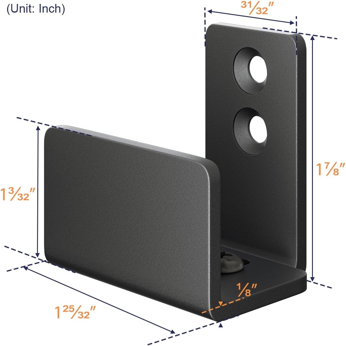 2 Pack SmartStandard Adjustable U Shape Barn Door Floor Guides - Wall Mounted Flex Bottom Guide - Sturdy Steel - Black - WildKart