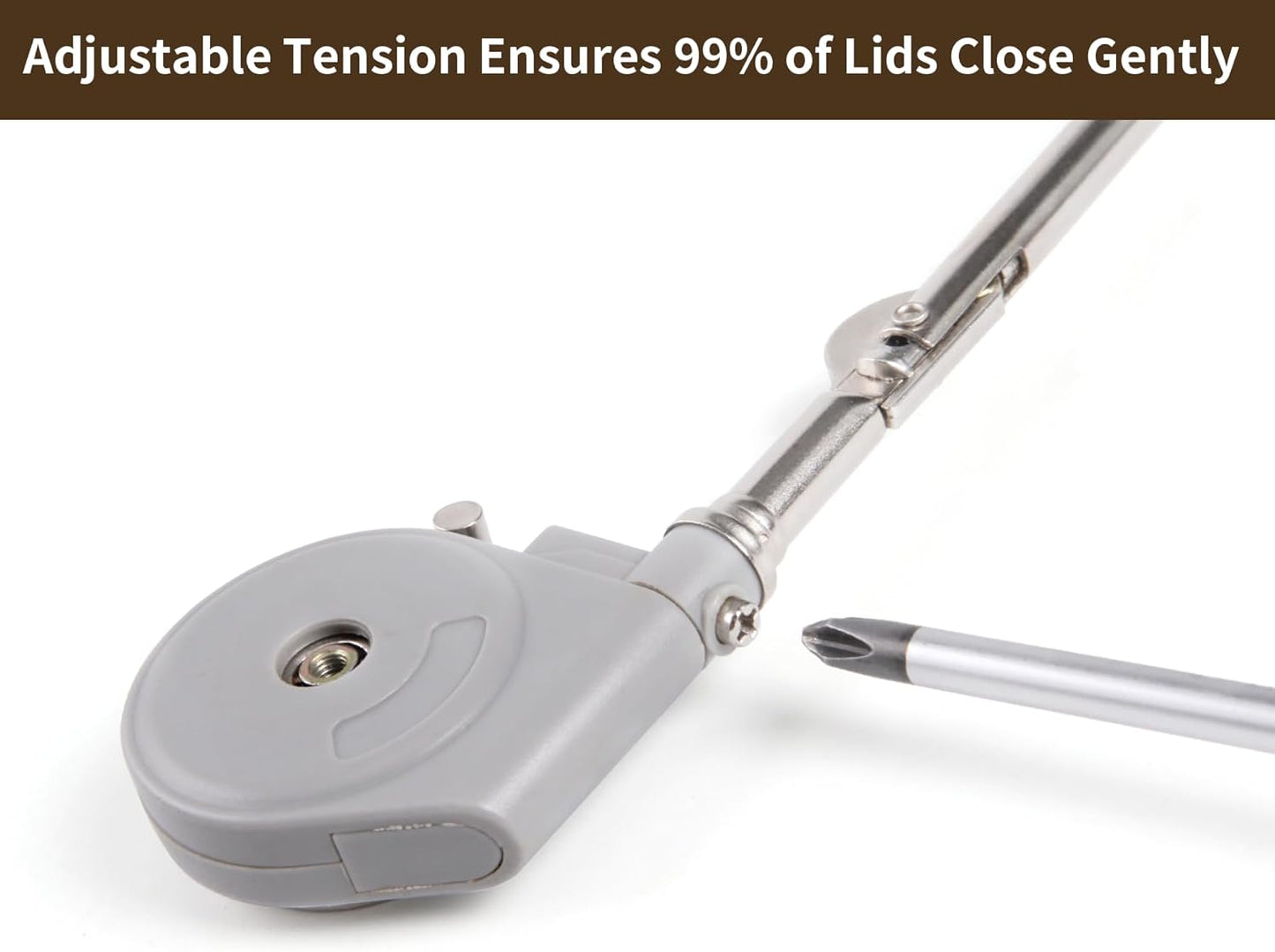 2 Pack Soft Close Hinges for Toy Boxes, Wooden Chests, Cedar Storage, Trunks, Benches - Tension Adjustable Cabinet Slow Close Hinges