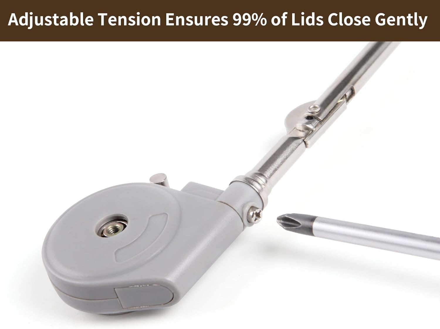 2 Pack Soft Close Hinges for Toy Boxes, Wooden Chests, Cedar Storage, Trunks, Benches - Tension Adjustable Cabinet Slow Close Hinges