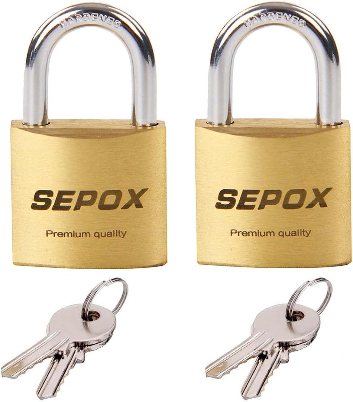 2-Pack Solid Brass Padlocks with Matching Keys and 4-Digit Combination Locks