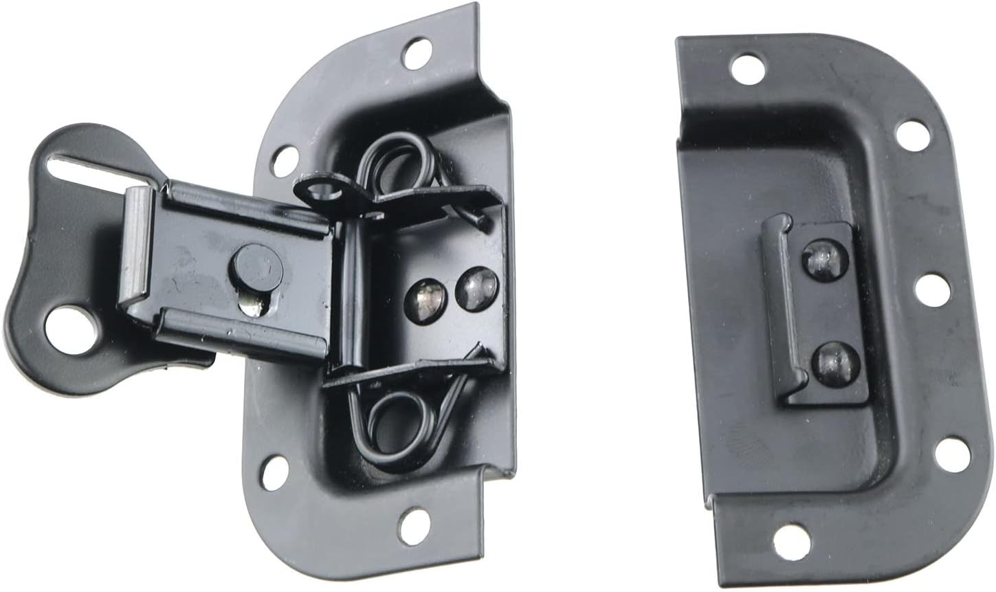 2 Pack Spring Loaded Recessed Butterfly Twist Catches for Flight Cases - 3.2x3 Inch Black Butterfly Latches