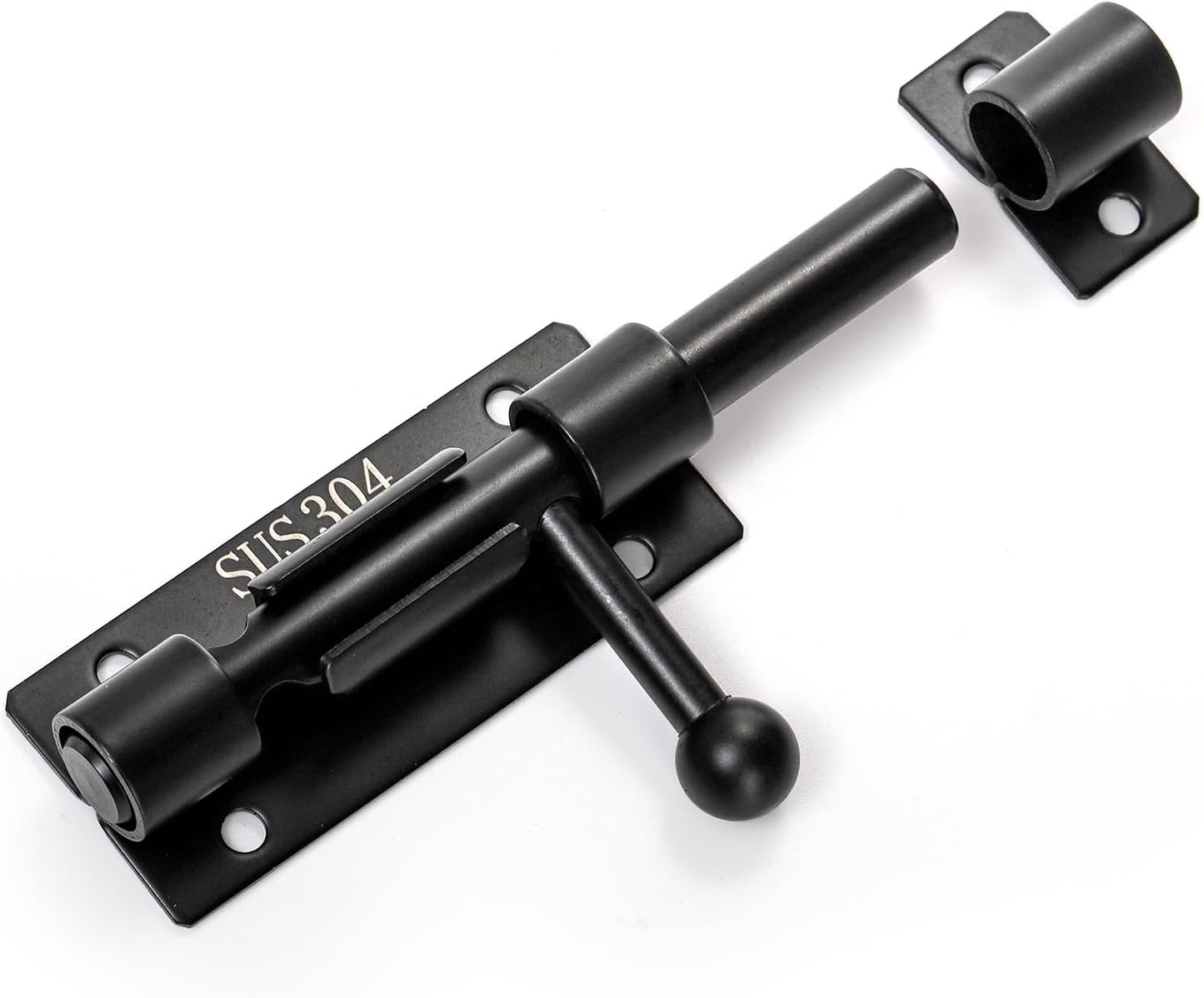 2 Pack Stainless Steel Door Bolt Latch with Padlock Hole - Heavy Duty Slide Lock for Wine Cabinet, Bathroom, Garage, Closet