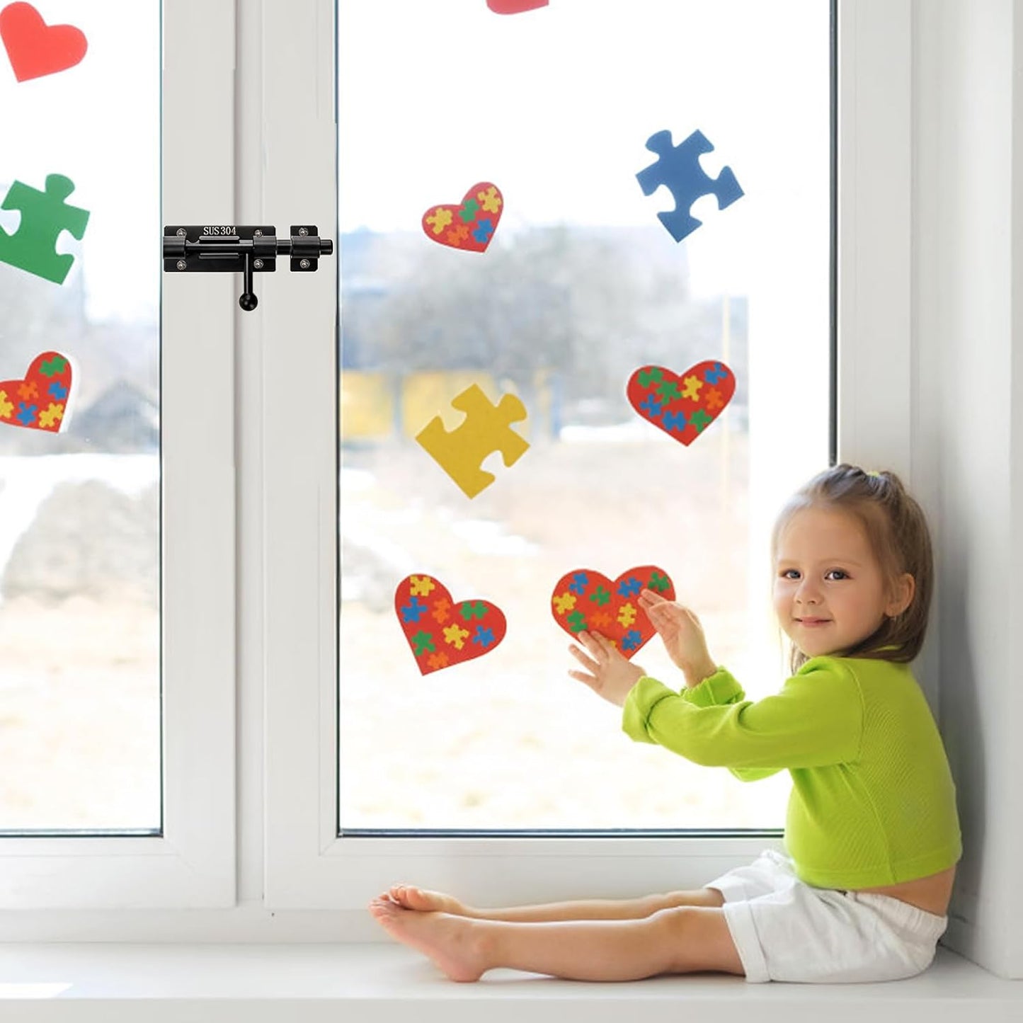 2 Pack Stainless Steel Door Bolt Latch with Padlock Hole - Heavy Duty Slide Lock for Wine Cabinet, Bathroom, Garage, Closet