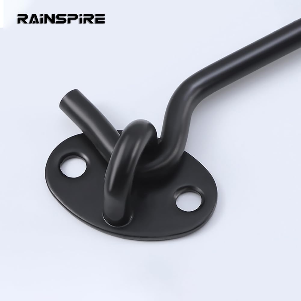 2 Pack Stainless Steel Privacy Hook and Eye Latch for Barn Door - 4 Inch Black Gate Lock for Gate Shutters, Windows, Sheds, and Cabinets