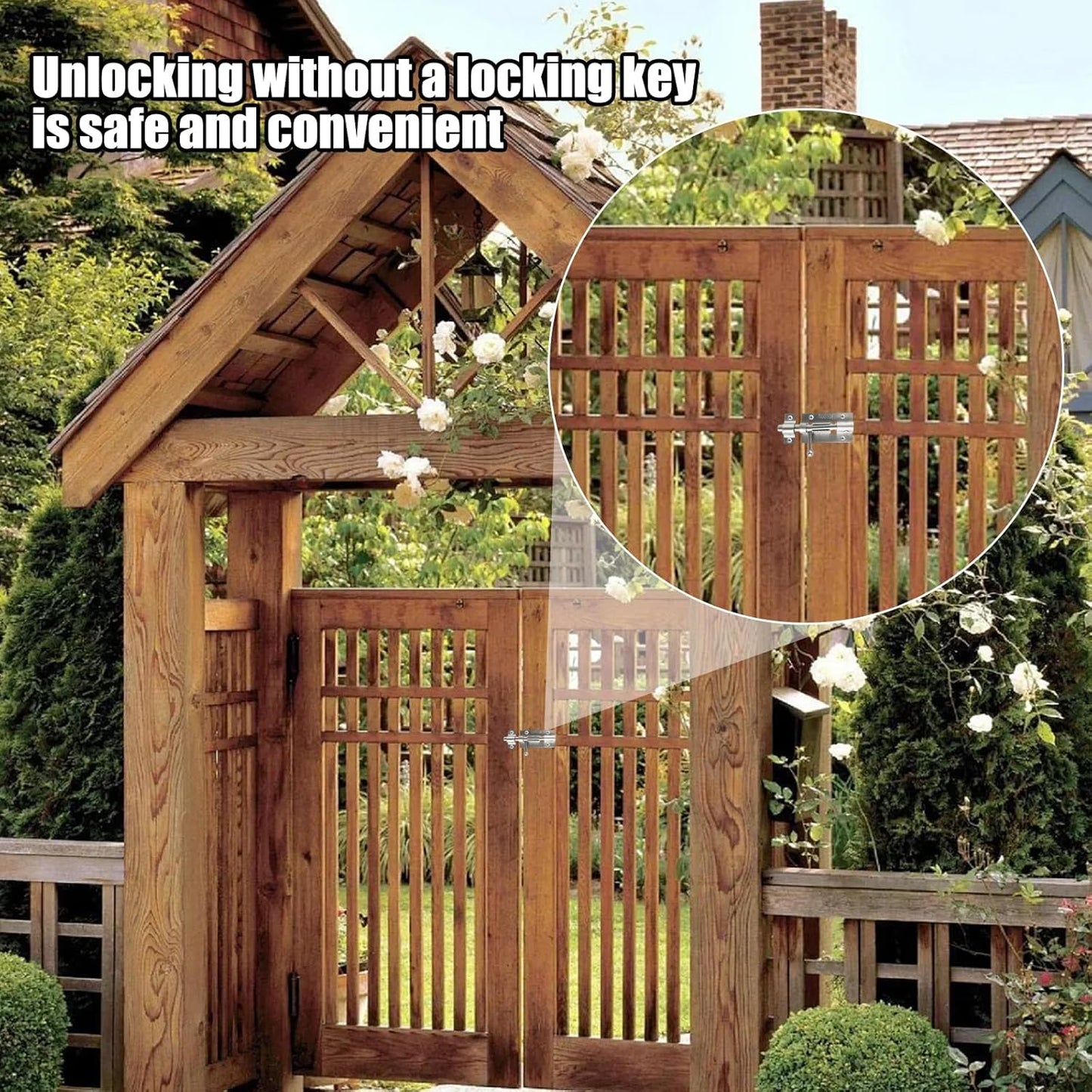 2-Pack Stainless Steel Slide Barrel Bolt Latch with Padlock Hole - Heavy Duty 4-Inch Door Lock for House, Barn, Fence, Shed, Basement - Includes Mounting Screws