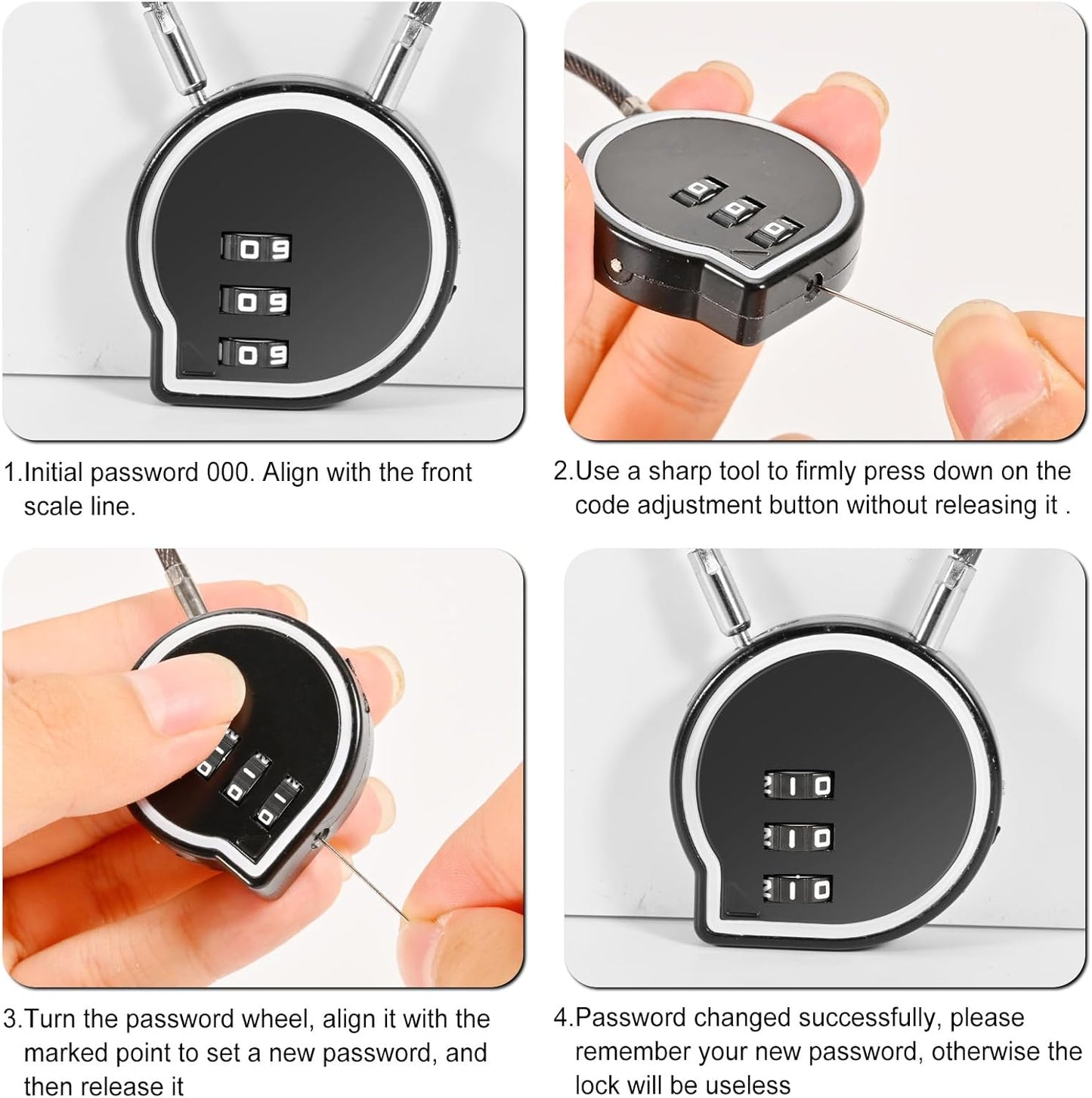 2 Pack Sturdy Zinc Alloy Padlock with 3 Digit Combination Code for Lockers, Cabinets, and Gyms - WildKart