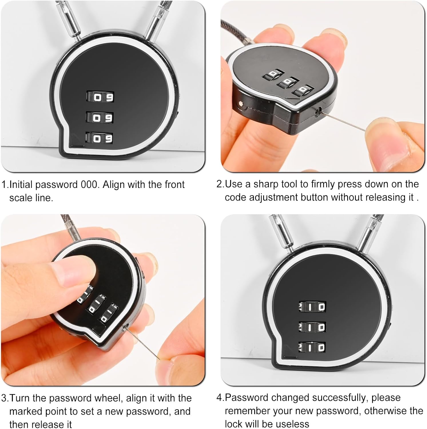 2 Pack Sturdy Zinc Alloy Padlock with 3 Digit Combination Code for Lockers, Cabinets, and Gyms - WildKart