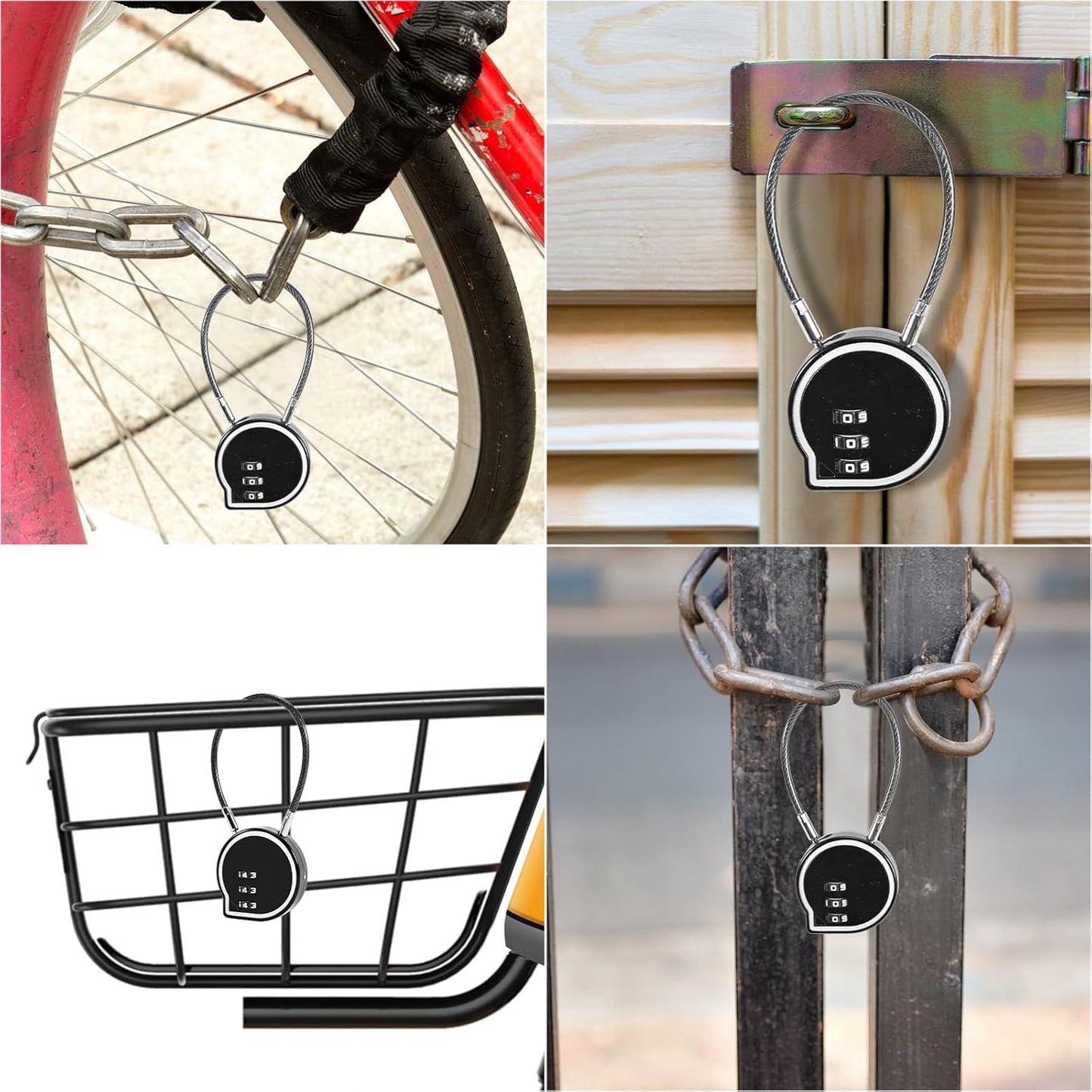 2 Pack Sturdy Zinc Alloy Padlock with 3 Digit Combination Code for Lockers, Cabinets, and Gyms - WildKart